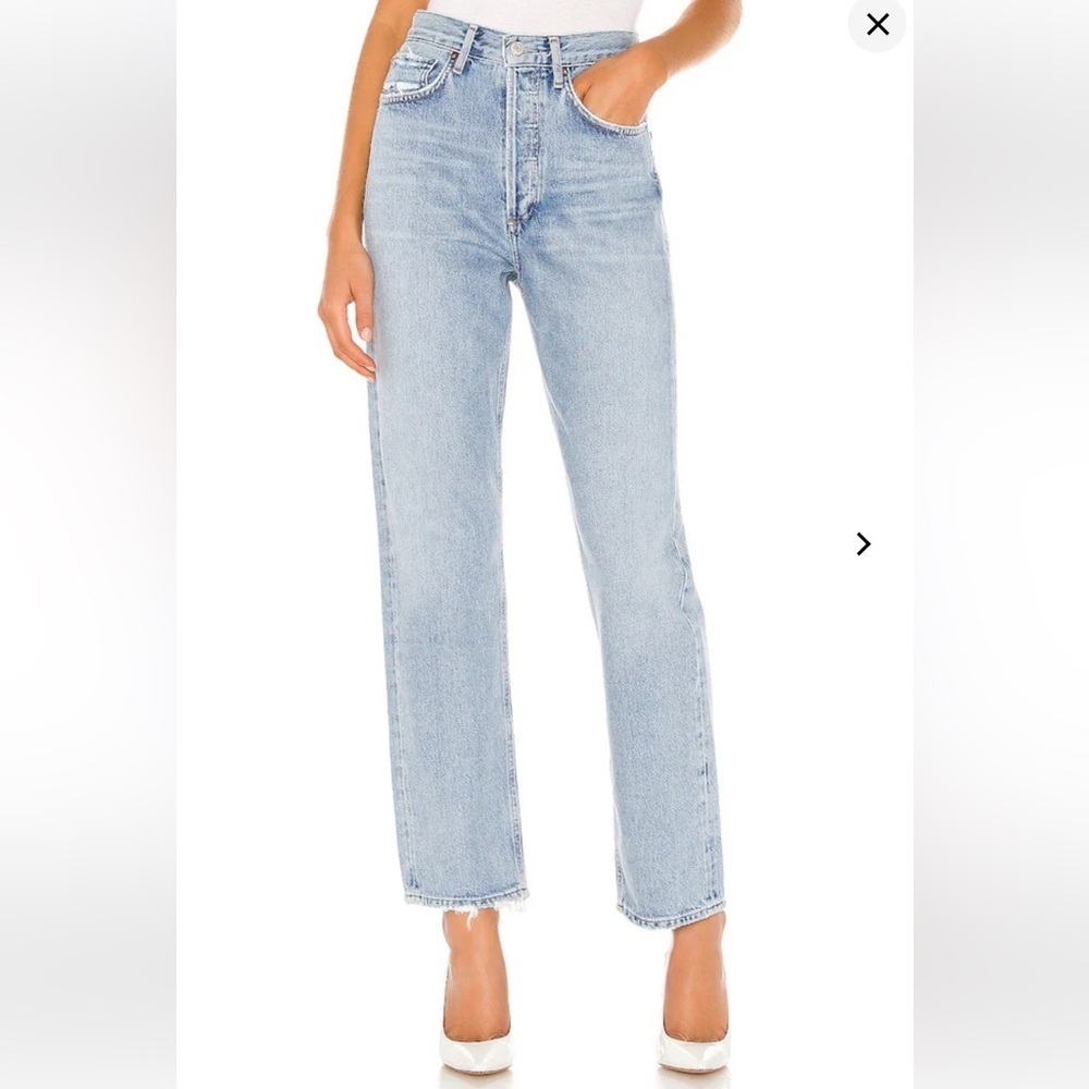 Levi’s Wedgie High Rise Straight Ankle Jeans 28 light Blue 90s button fly